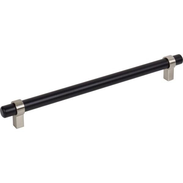Jeffrey Alexander 224 Mm Center-To-Center Matte Black W/ Satin Nickel Key Grande Cabinet Bar Pull 5224MBSN - main